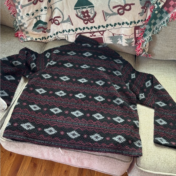 Wrangler Mens Aztec Sherapa Pullover Jacket - Picture 5 of 5